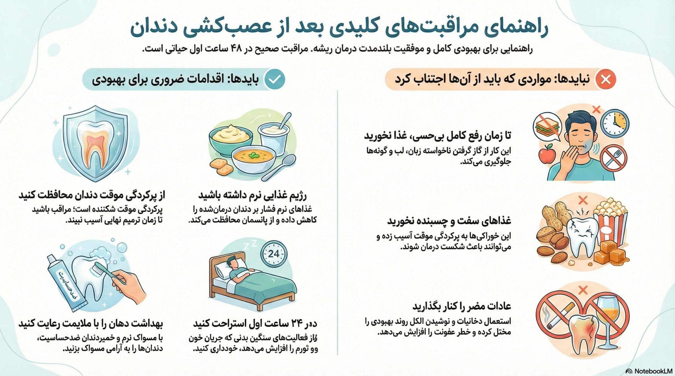 بعد از عصب کشی دندان چه باید کرد